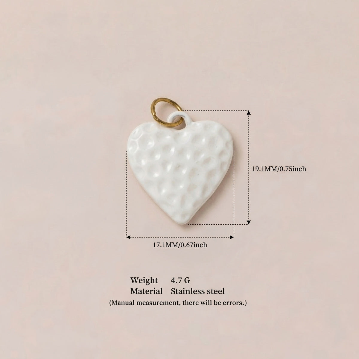 18K Gold-Plated Colorful Heart Pendant Charms