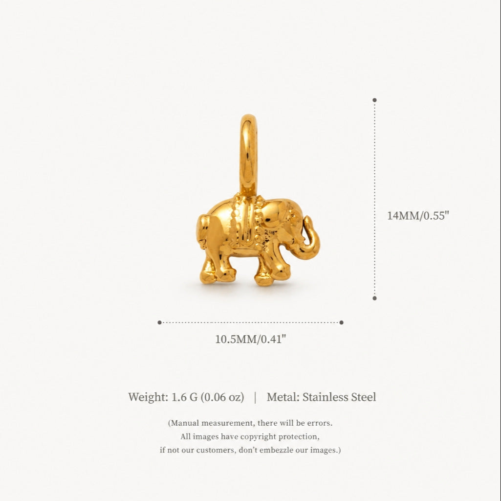 Elephant, Lotus & Heart Charms