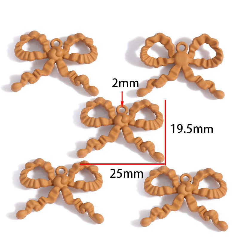 Colorful Painted Alloy Bow Charms – Fashion Ribbon Pendants for DIY Earrings, Necklaces, Hair Accessories & Jewelry Making
