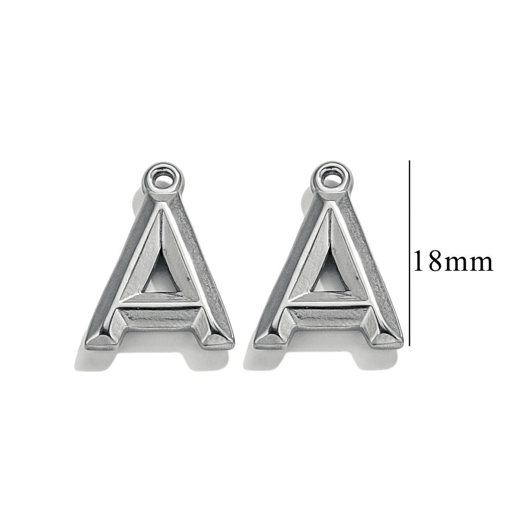 18K Gold-Plated Stainless Steel A–Z Letter Pendant Charms 5pcs