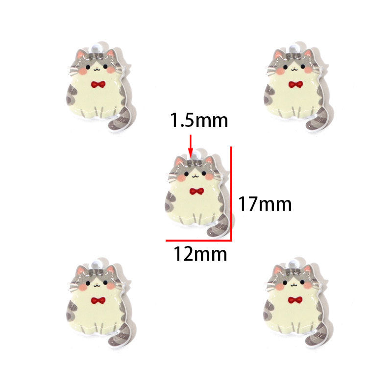 Cute Painted Cat Charms – Colorful Cartoon Cat Pendants for DIY Bracelets, Necklaces, Earrings & Hair Accessories