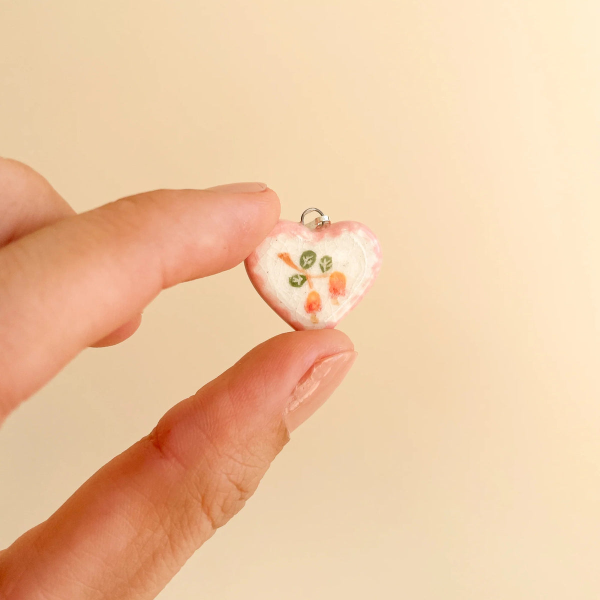 18K Gold-Plated Colorful Heart Pendant Charms