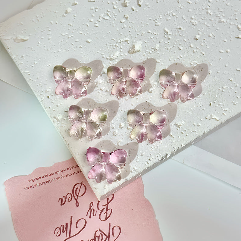 Glazed Crystal-Style Bow Beads (Horizontal Hole)
