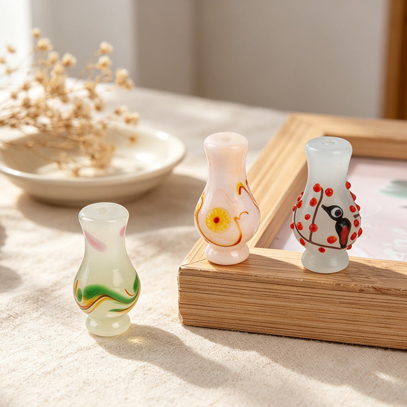 Hand-Painted Colorful Glazed Vase Beads