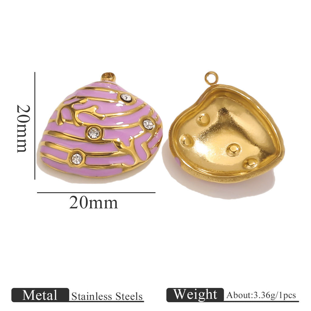 Gold Stainless Steel Shell Pendant Charms