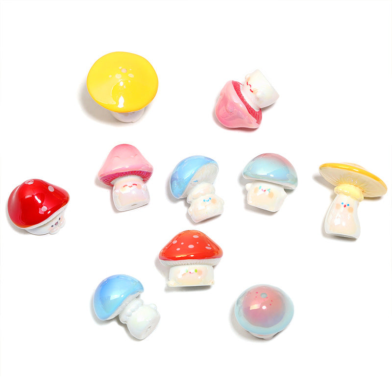 Cute Mushroom Resin Beads