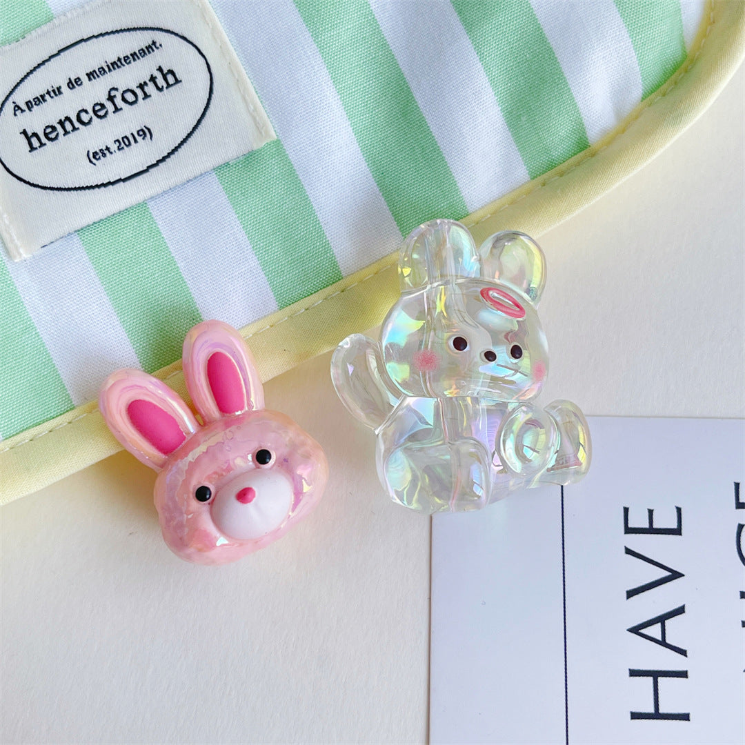 3D Cartoon Animal Acrylic Beads – UV-Finished Hand-Painted Style Straight-Hole Beads for DIY Phone Charms, Bracelets & Keychains