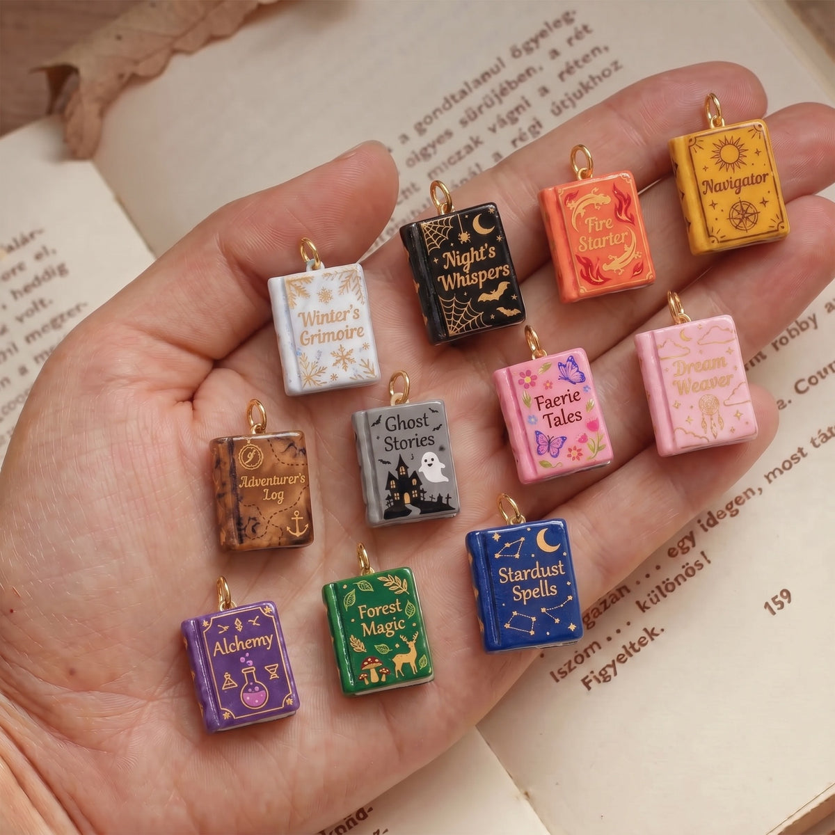Magic Book Pendant Charms