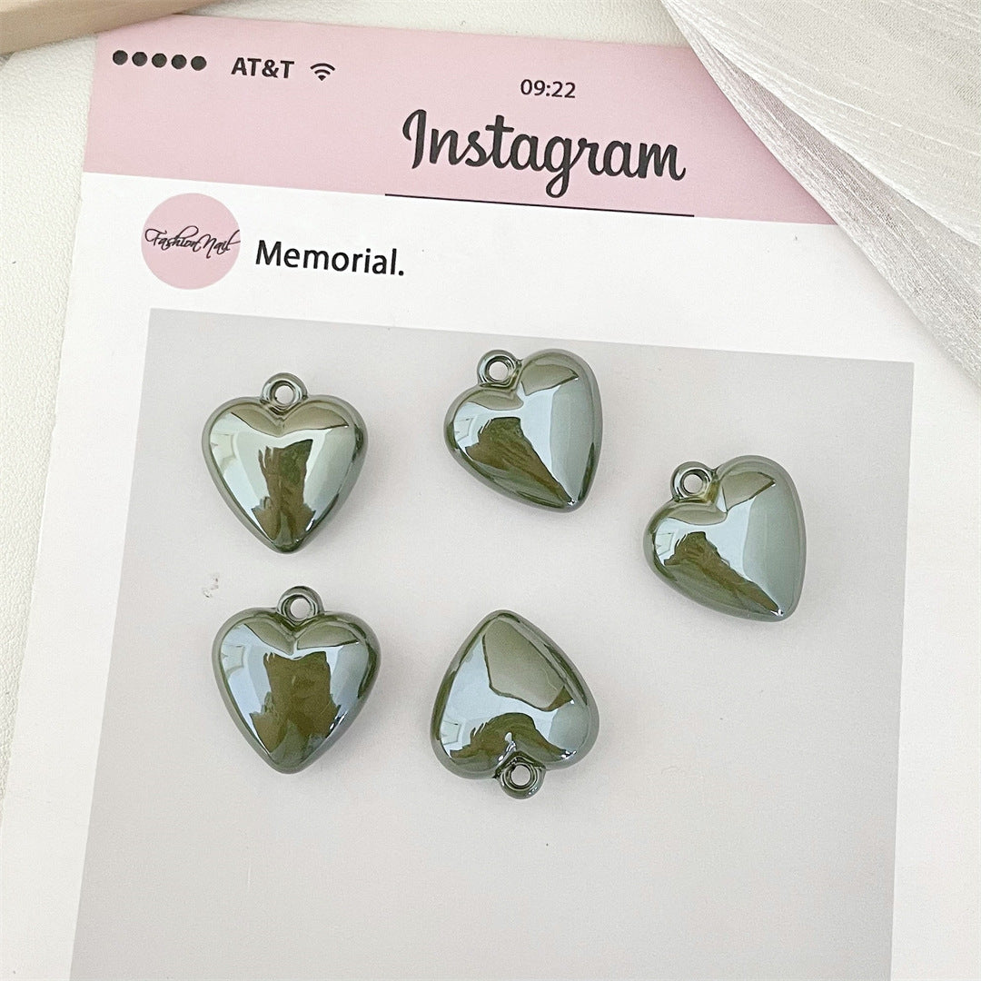 Painted Acrylic Heart Charms