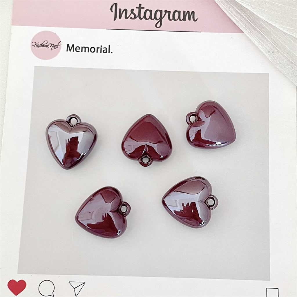 Painted Acrylic Heart Charms