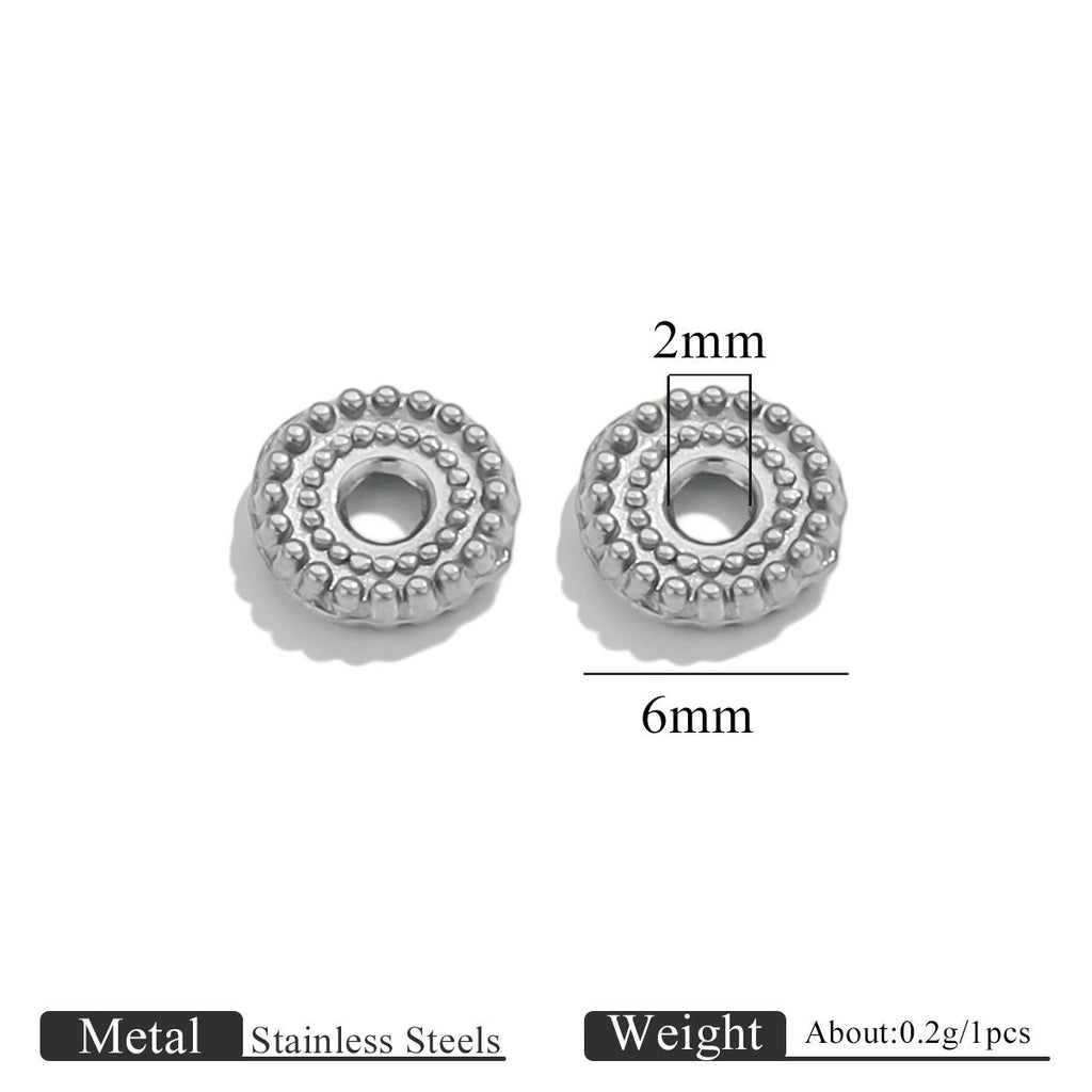 Dotted Gear Wheel Stainless Steel Spacer Beads