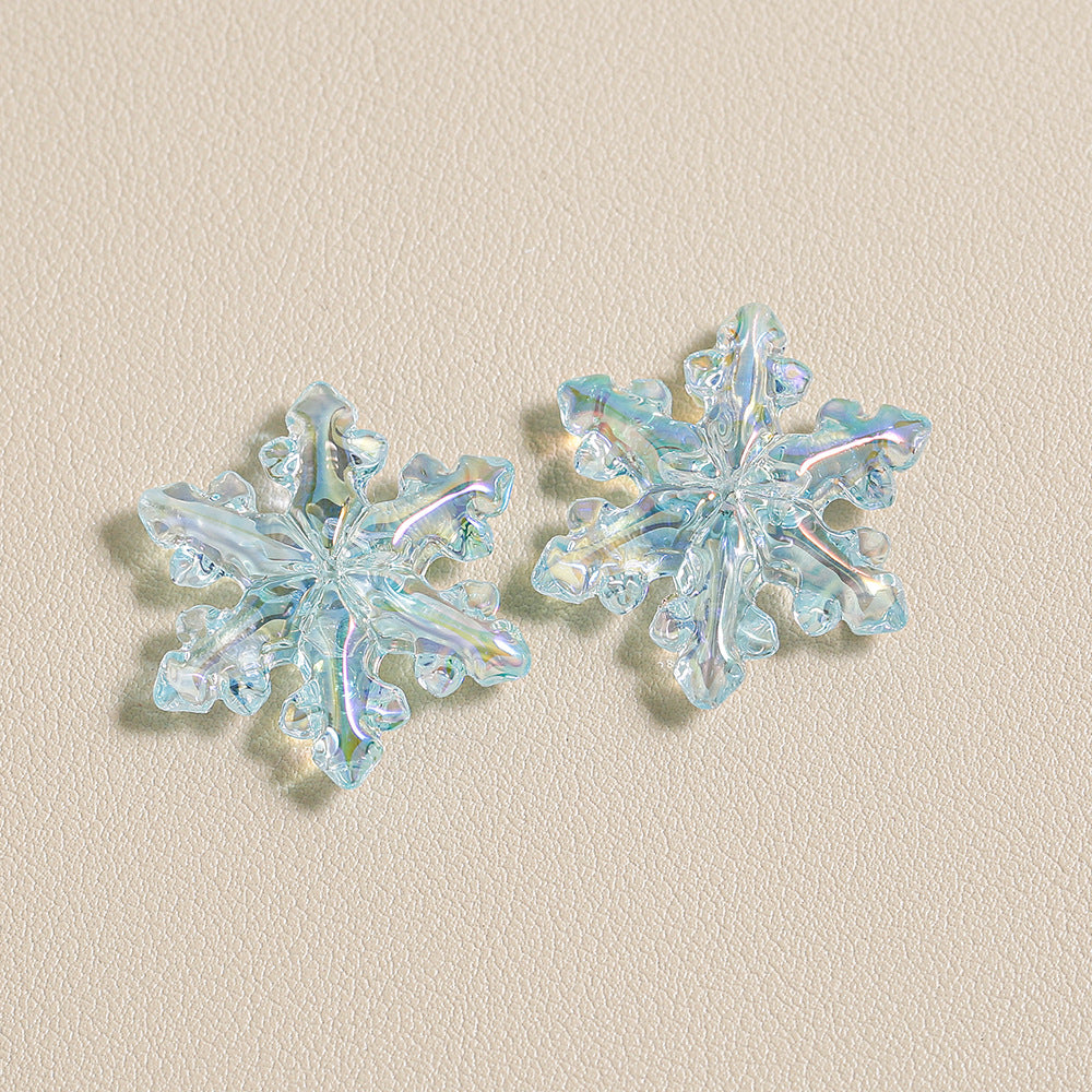 Transparent Christmas Snowflake Beads