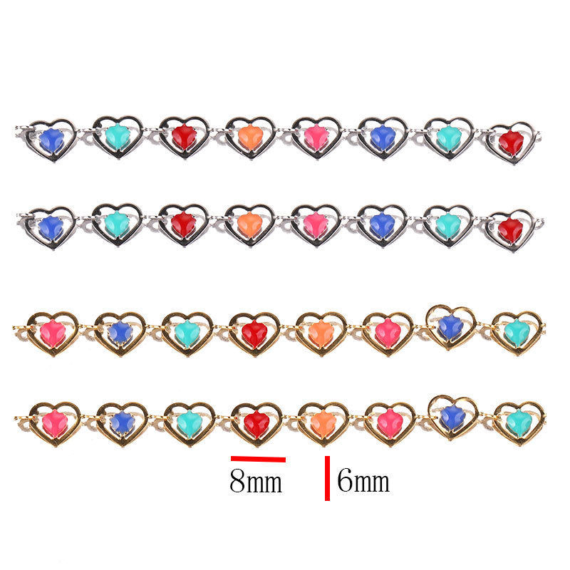 Stainless Steel Enamel Heart-Link Chain