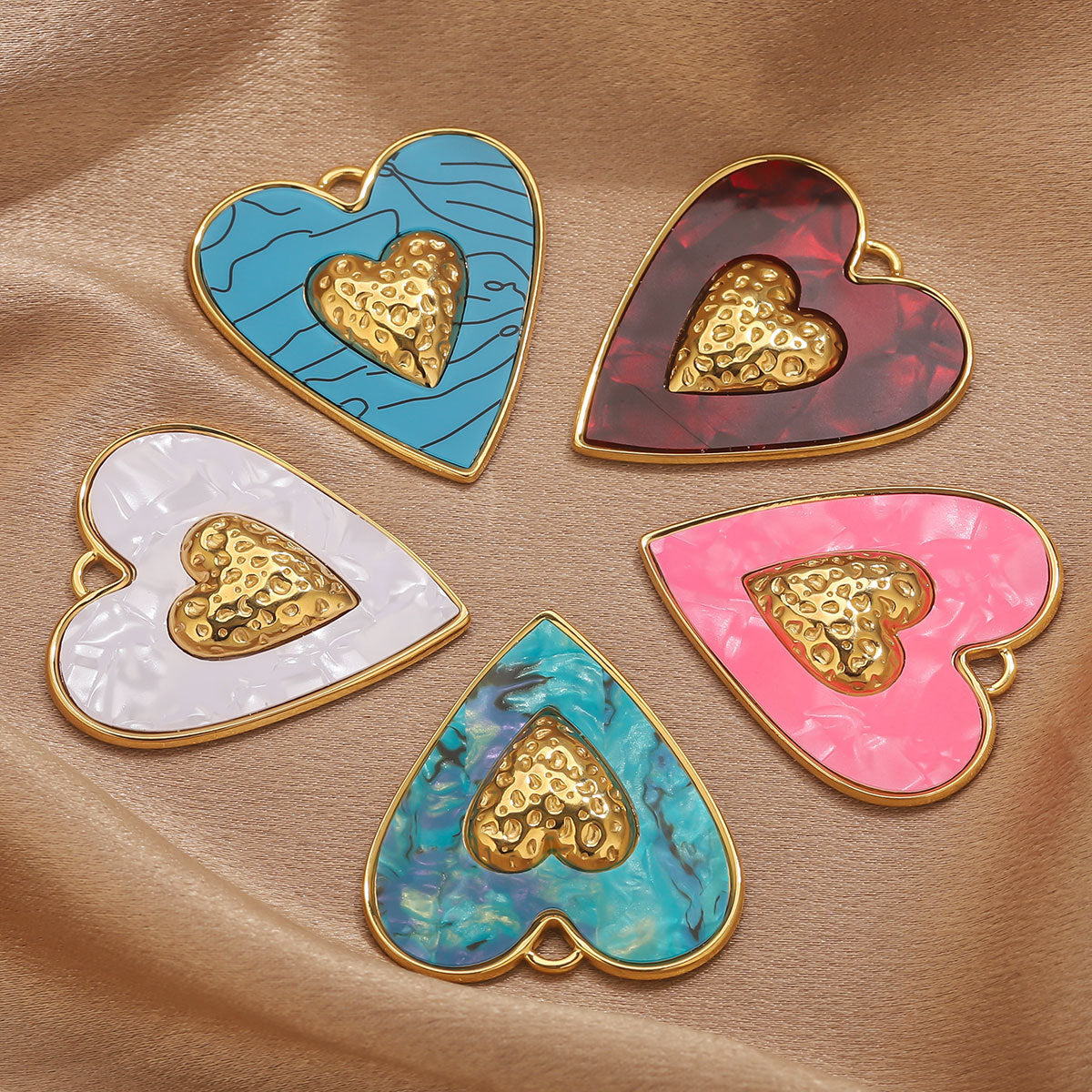 Large Enamel Heart Charm