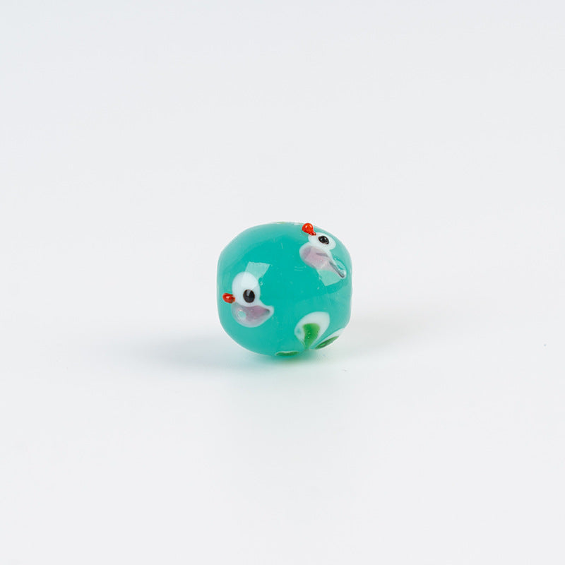 Cloisonné-Style Flower & Bird Beads