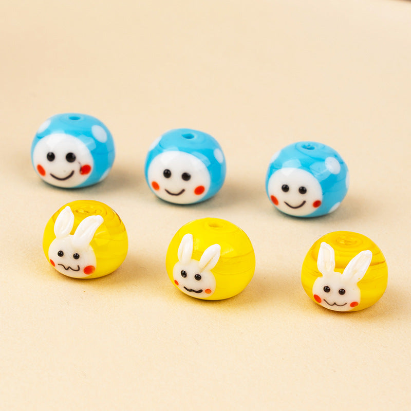 Cute Cartoon Dumpling Character Glass Beads