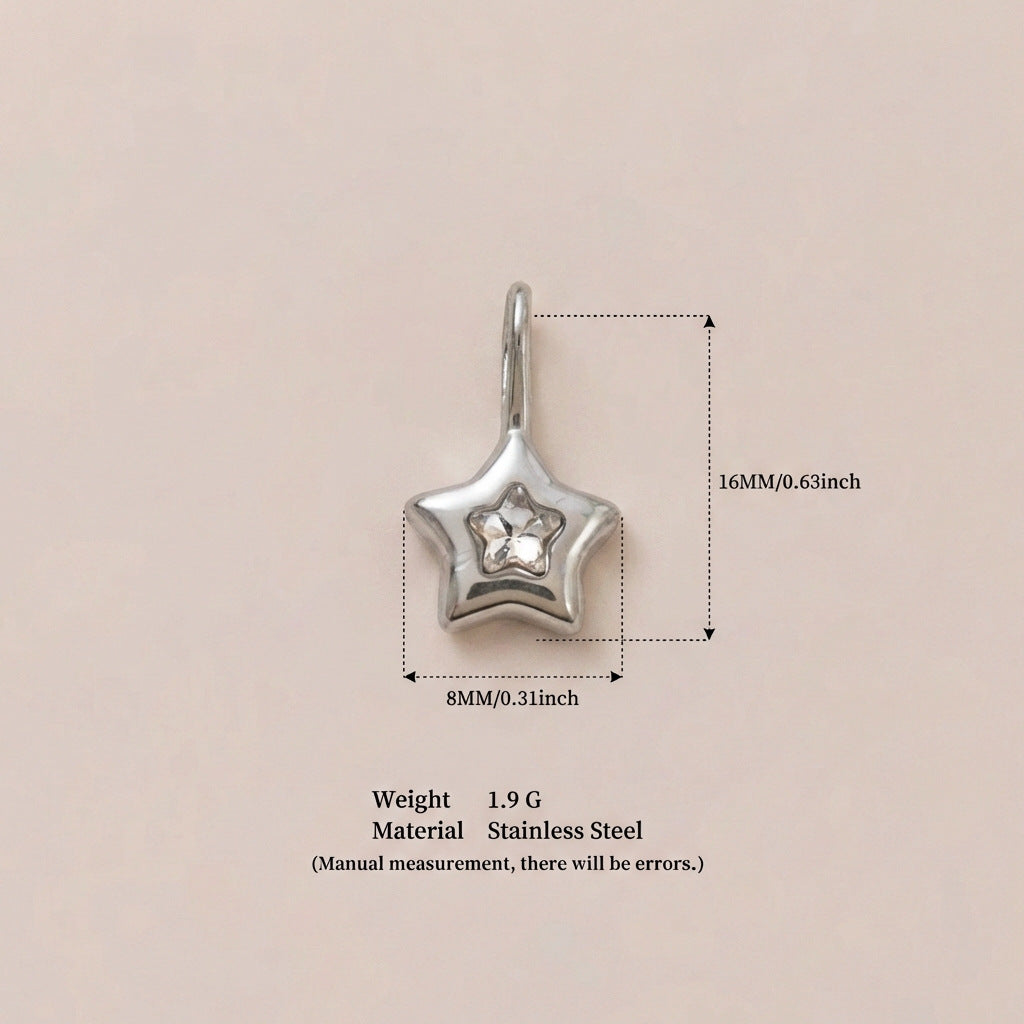 Colorful Stainless Steel Birthstone Crystal Charms