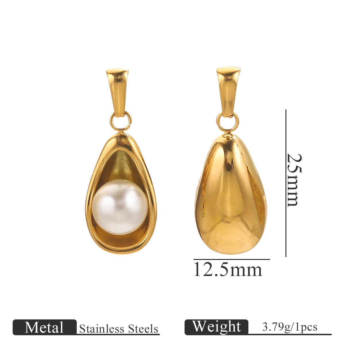 Irregular Imitation Pearl Stainless Steel Pendant