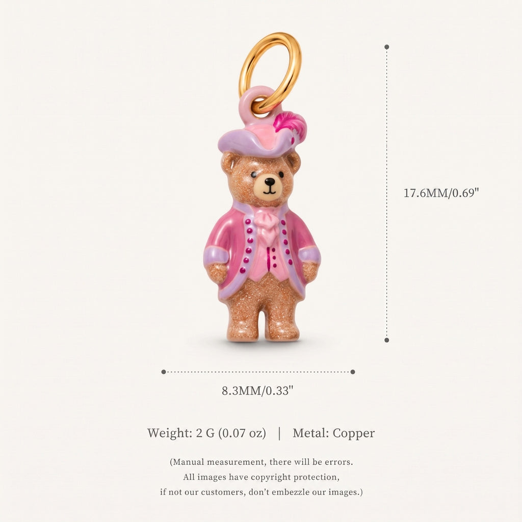 18K Gold-Plated Cute Cartoon Pendant Charms