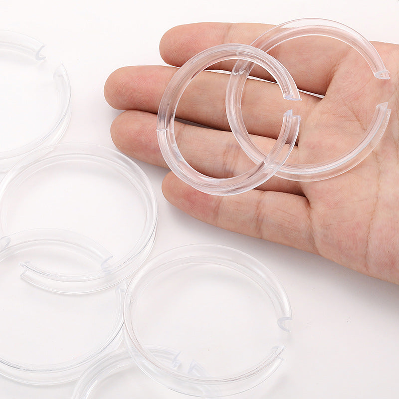 Clear Acrylic-Style C-Ring Bracelet Display Holder – Transparent Plastic Bracelet Stand for Jewelry Photography, Retail Displays & Craft Fairs – Small & Large