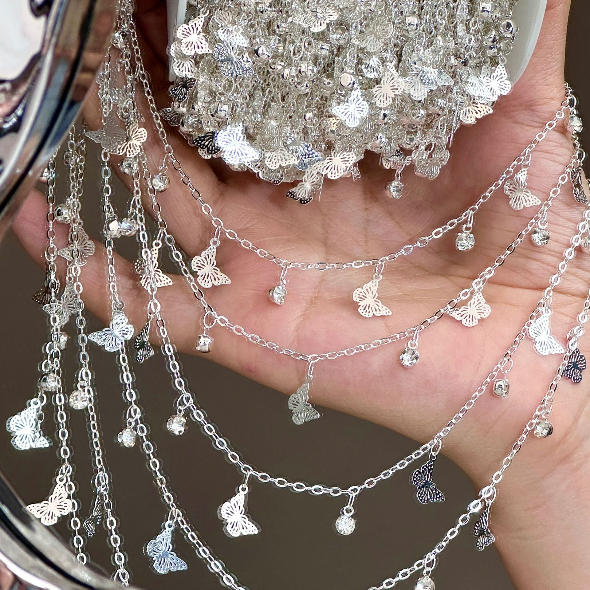 Crystal Butterfly Fringe Chain – 11 Yards