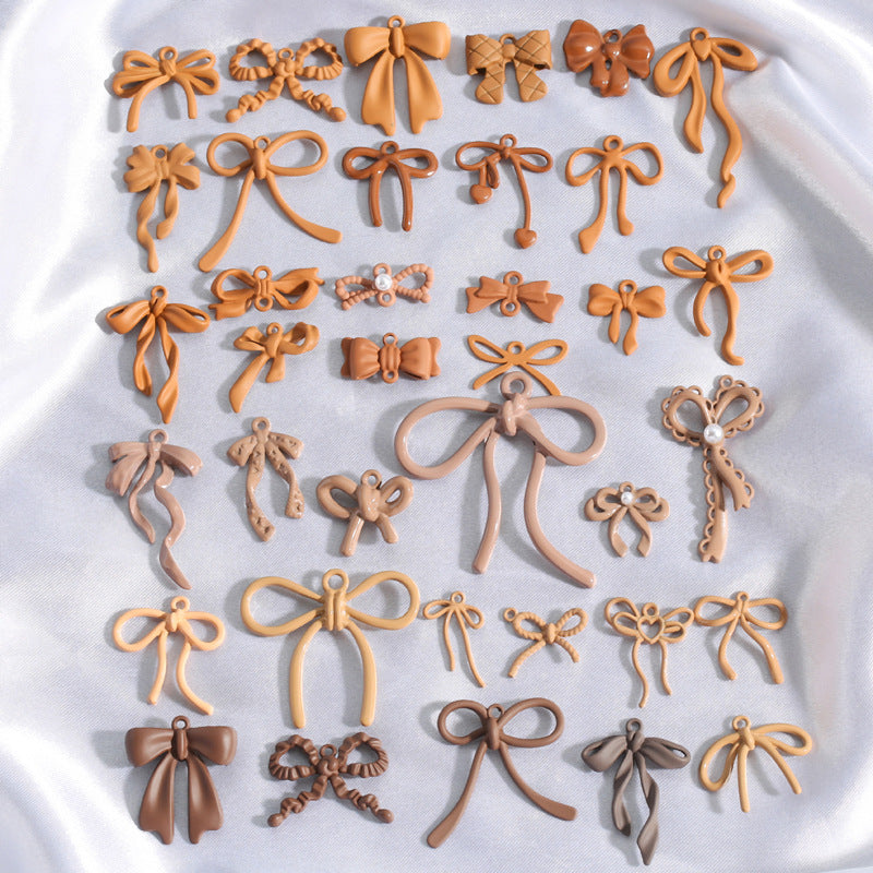 Colorful Painted Alloy Bow Charms – Fashion Ribbon Pendants for DIY Earrings, Necklaces, Hair Accessories & Jewelry Making