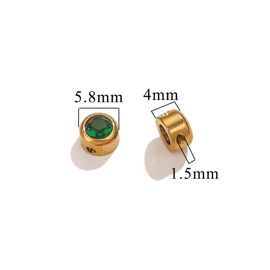 Colorful Rhinestone Stainless Steel Spacer Beads