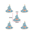 Five blue witch hat enamel charms with gold trim, star-and-moon pattern, and orange pumpkin detail