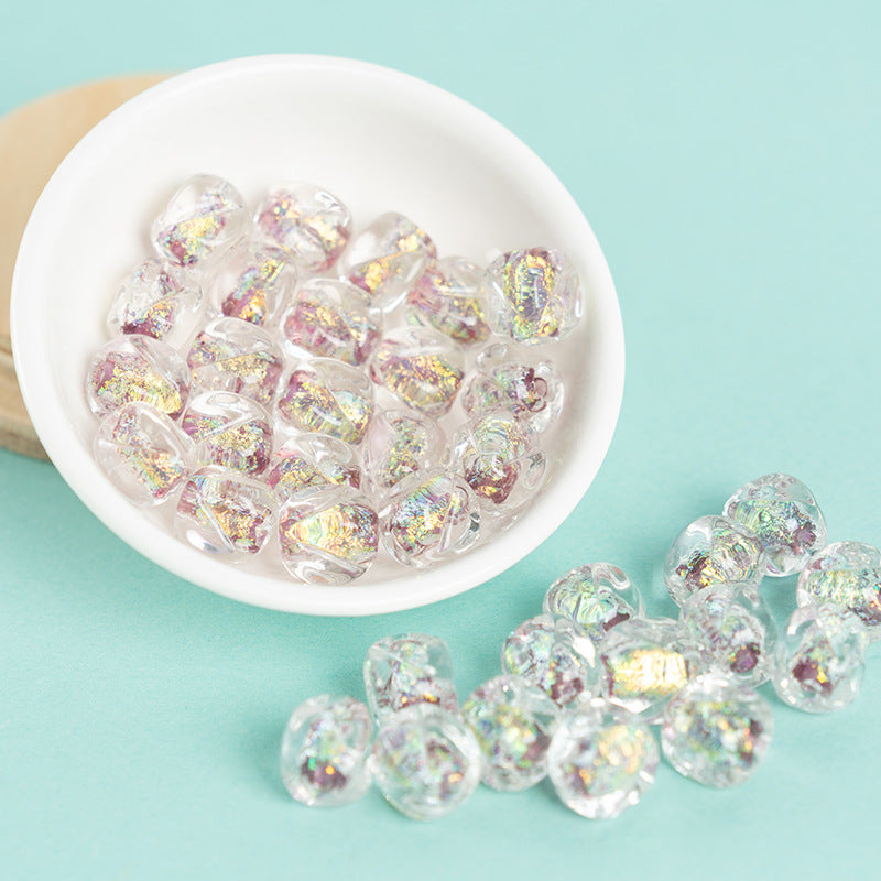 Pink Rock Sugar Square Glazed Beads