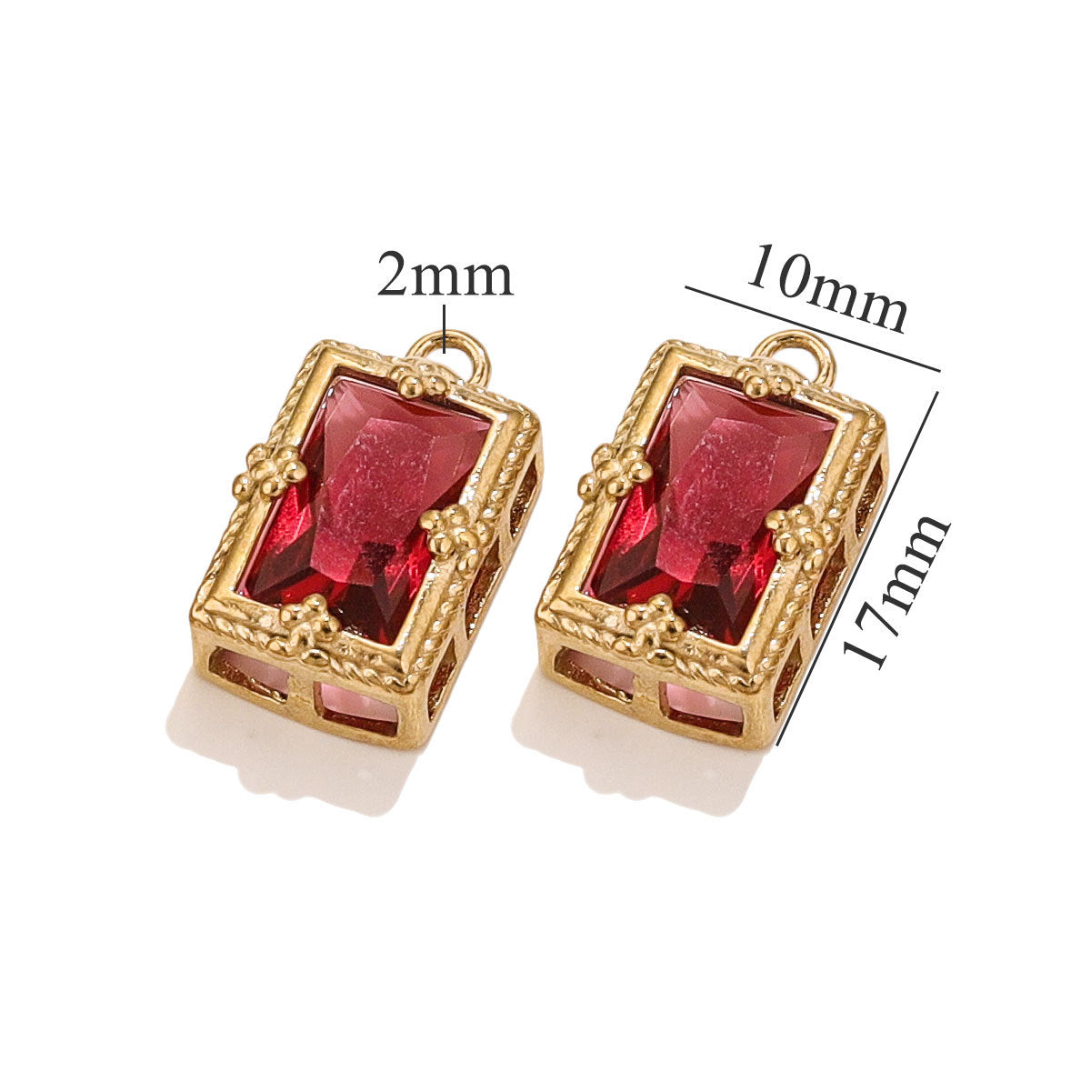 Stainless Steel Crystal Zircon Mini Pendant Charms