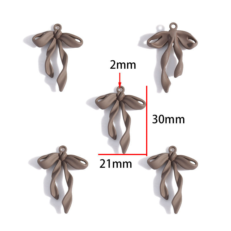 Colorful Painted Alloy Bow Charms – Fashion Ribbon Pendants for DIY Earrings, Necklaces, Hair Accessories & Jewelry Making