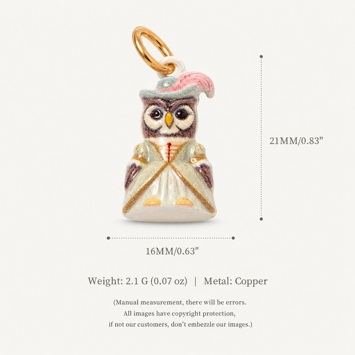 18K Gold-Plated Cute Cartoon Pendant Charms