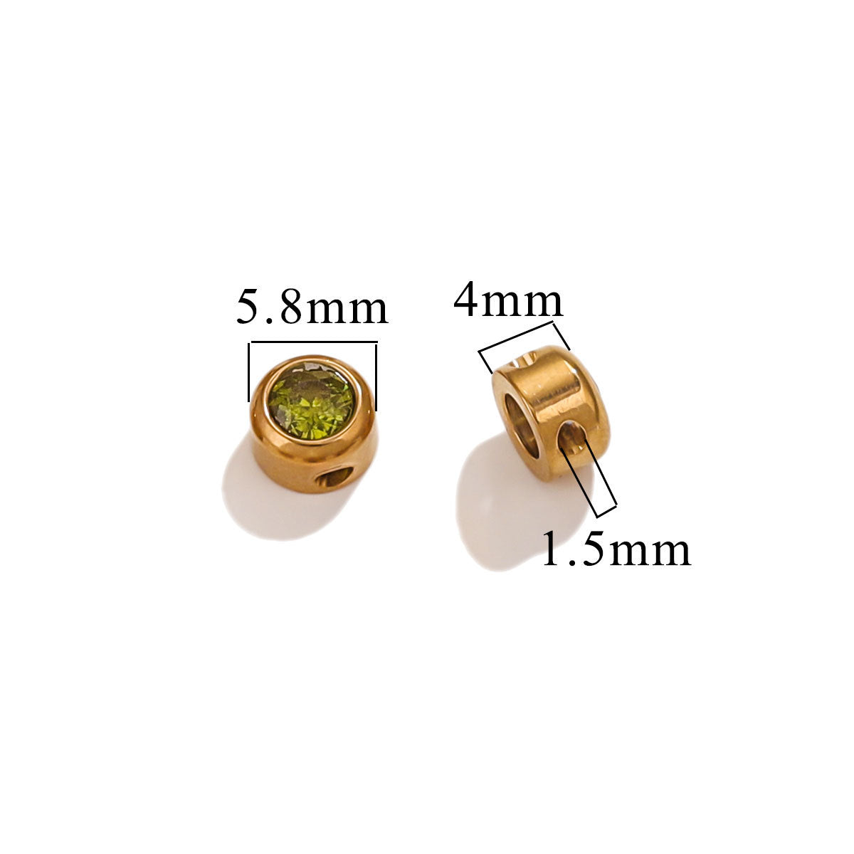 Colorful Rhinestone Stainless Steel Spacer Beads