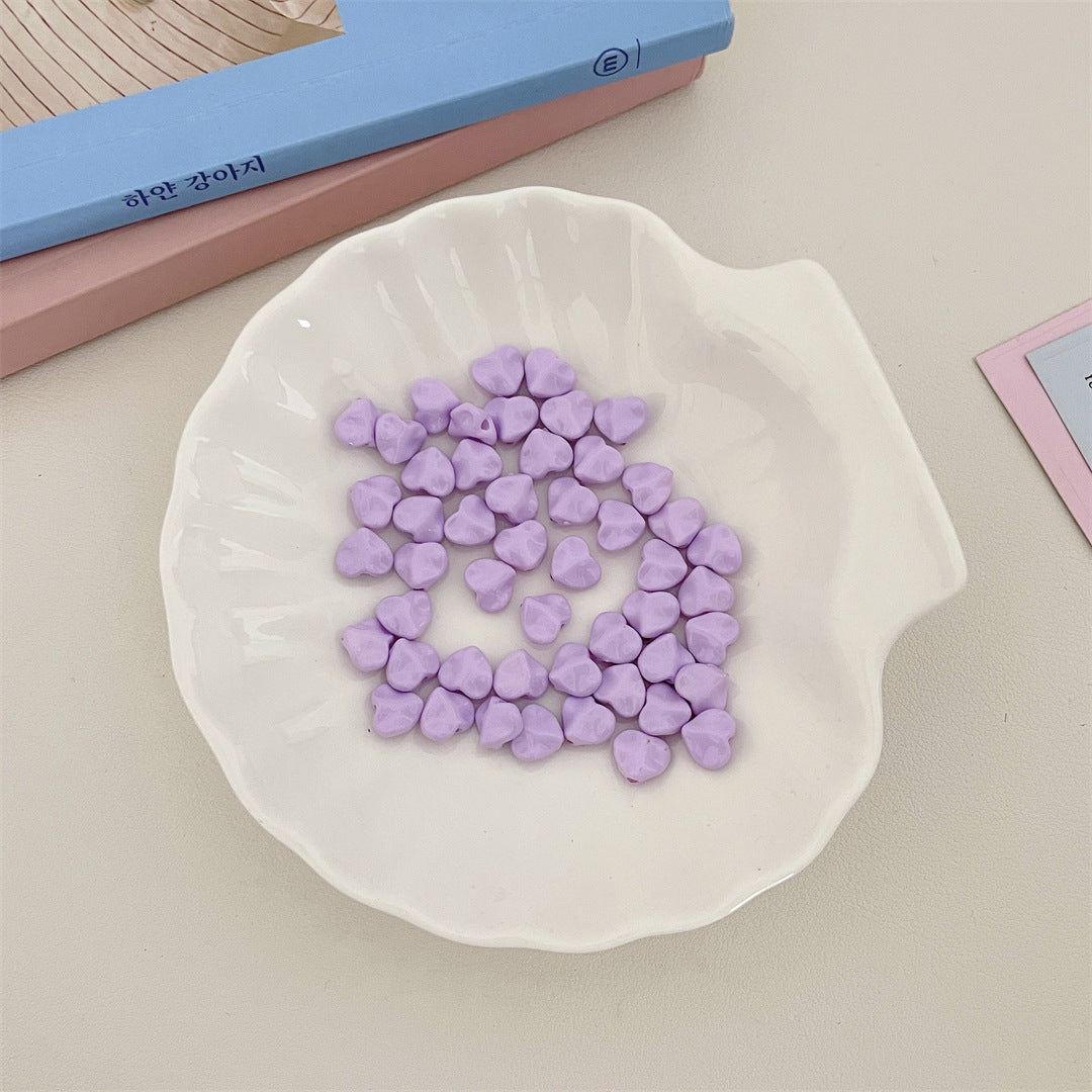 Pearlescent Macaron Acrylic Heart Beads – Creamy Pastel Love Beads for DIY Phone Charms, Bracelets, Keychains & Jewelry Making