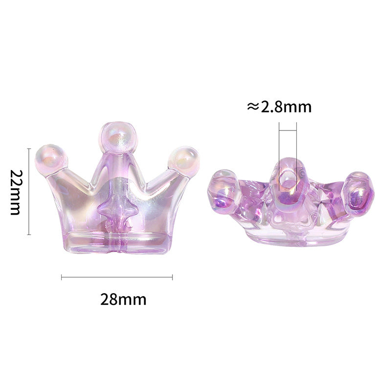Colorful Transparent Crown Acrylic Beads
