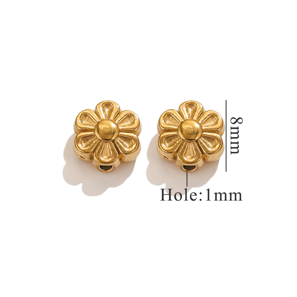 Lavender Flower Stainless Steel Spacer Beads