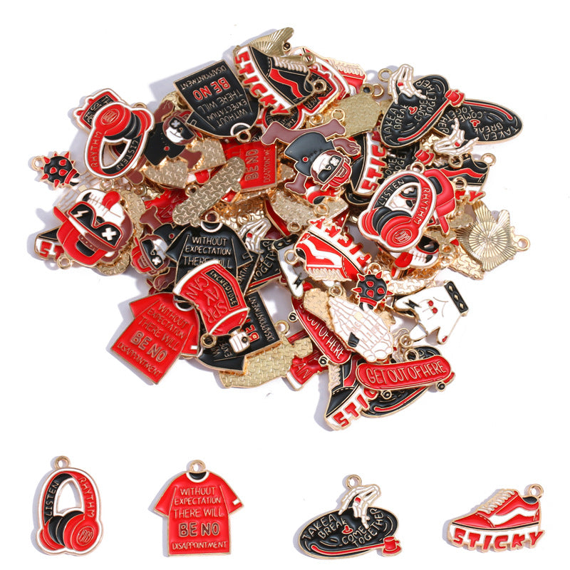 Hip-Hop Style Alloy Charms – Colorful Headphone & Sneaker Pendants for DIY Keychains, Bag Charms, Bracelets & Jewelry Making