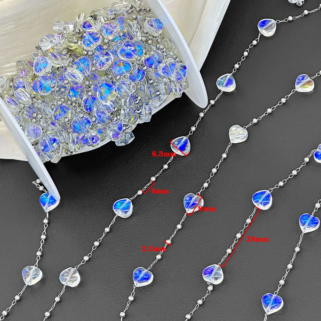 Glazed Heart Chain – 18 Meters