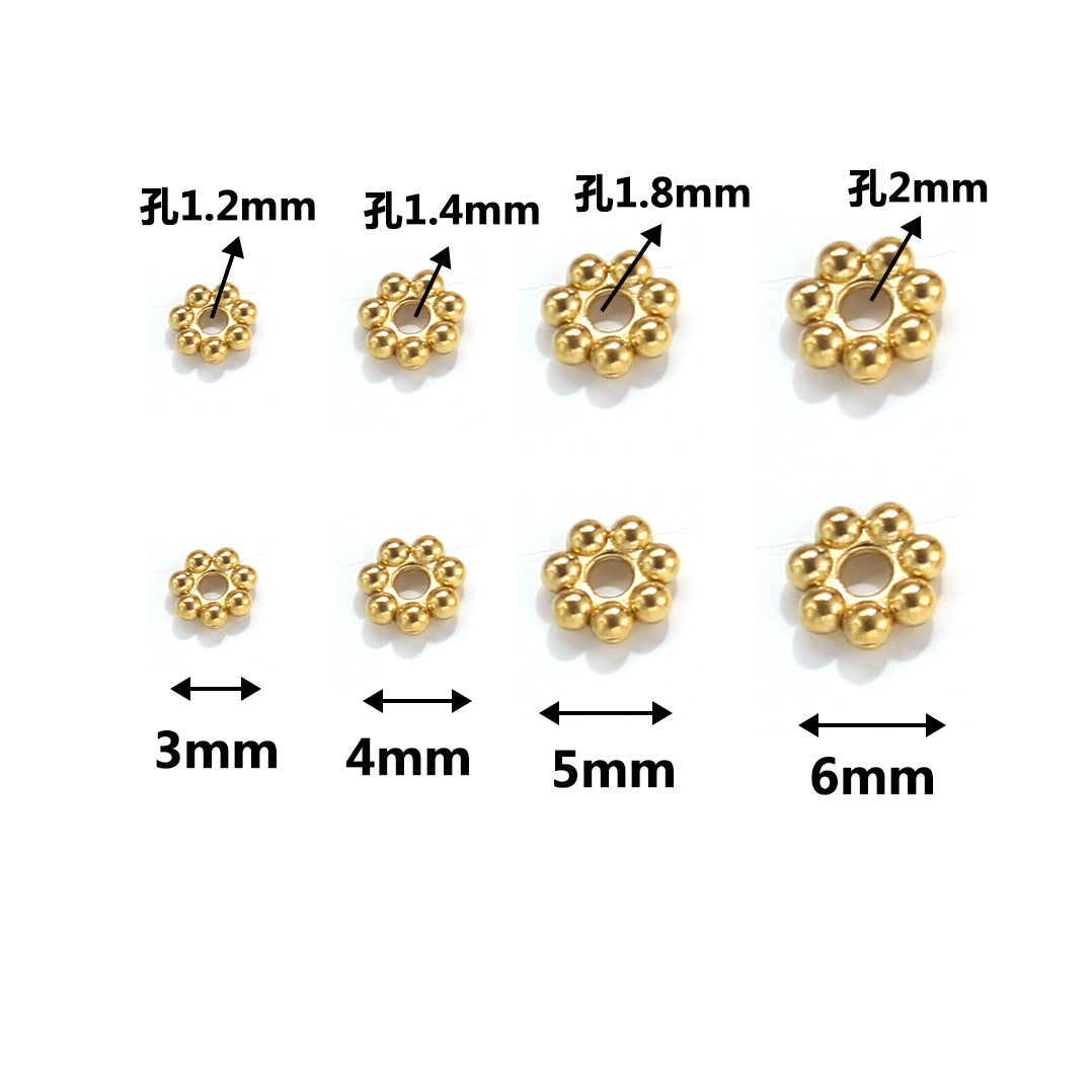Stainless Steel Snowflake Flower Spacer Beads 50pcs
