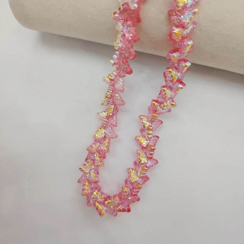 Glossy Butterfly Glass Beads – Glazed Butterfly-Shaped Loose Beads for DIY Bracelets, Phone Charms, Necklaces & Jewelry Making