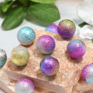 Gradient Textured Round Beads – Wrinkled Finish Straight-Hole Loose Beads for DIY Bracelets, Phone Charms, Keychains & Jewelry Making