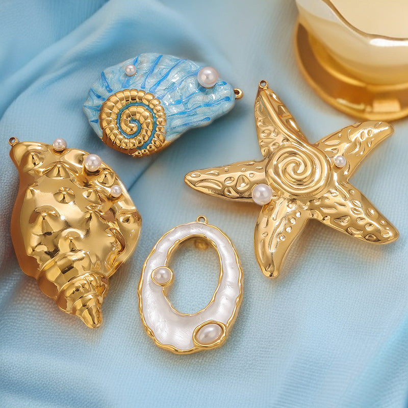 Ocean-Inspired Gold-Tone Pendant Charms