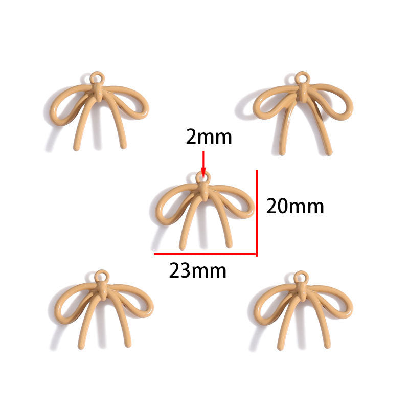 Colorful Painted Alloy Bow Charms – Fashion Ribbon Pendants for DIY Earrings, Necklaces, Hair Accessories & Jewelry Making