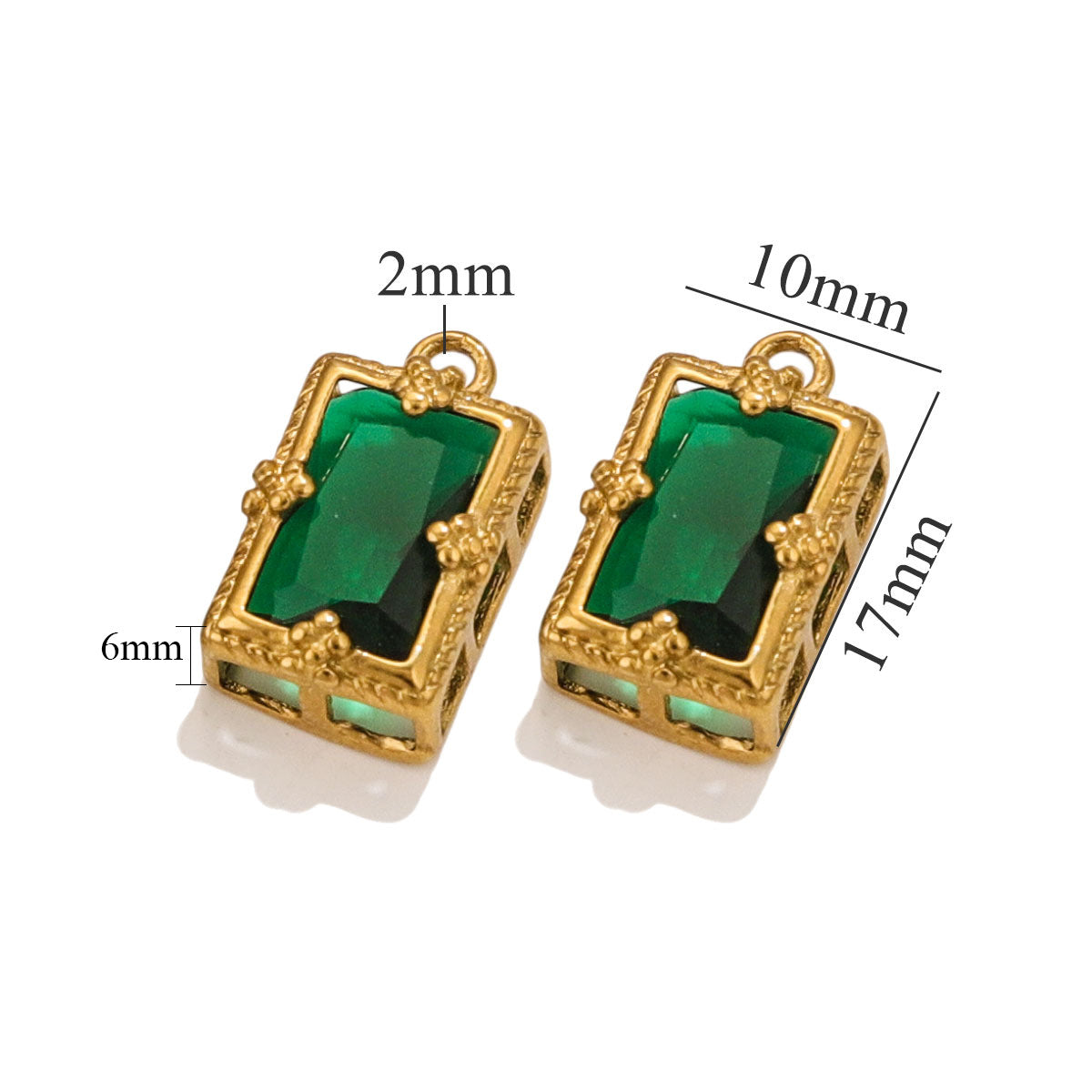 Stainless Steel Crystal Zircon Mini Pendant Charms