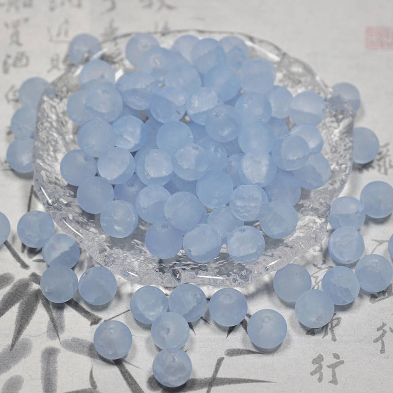 Frosted Moonlight Jade-Style Glass Beads