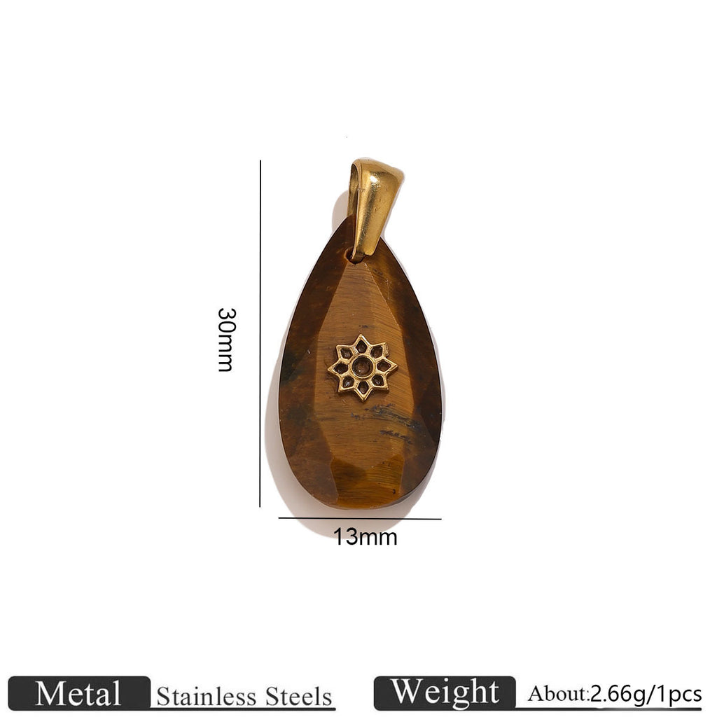 Natural Gemstone Teardrop Charms