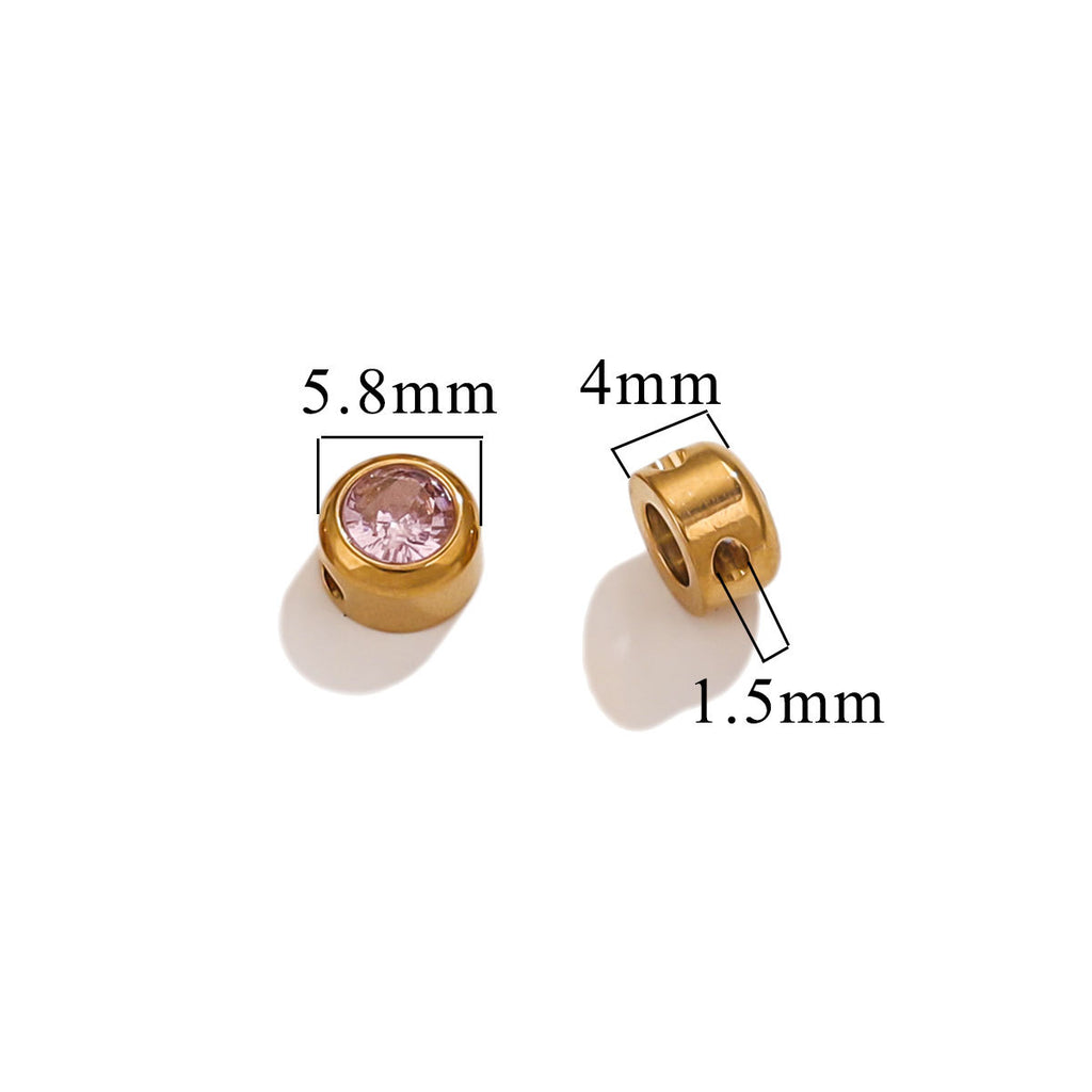 Colorful Rhinestone Stainless Steel Spacer Beads
