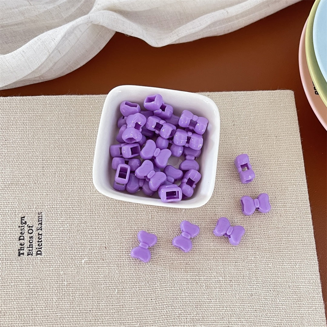 Solid Color Acrylic Bow Beads – Cute Four-Way Bow-Shaped Beads for DIY Phone Charms, Keychains & Jewelry Making