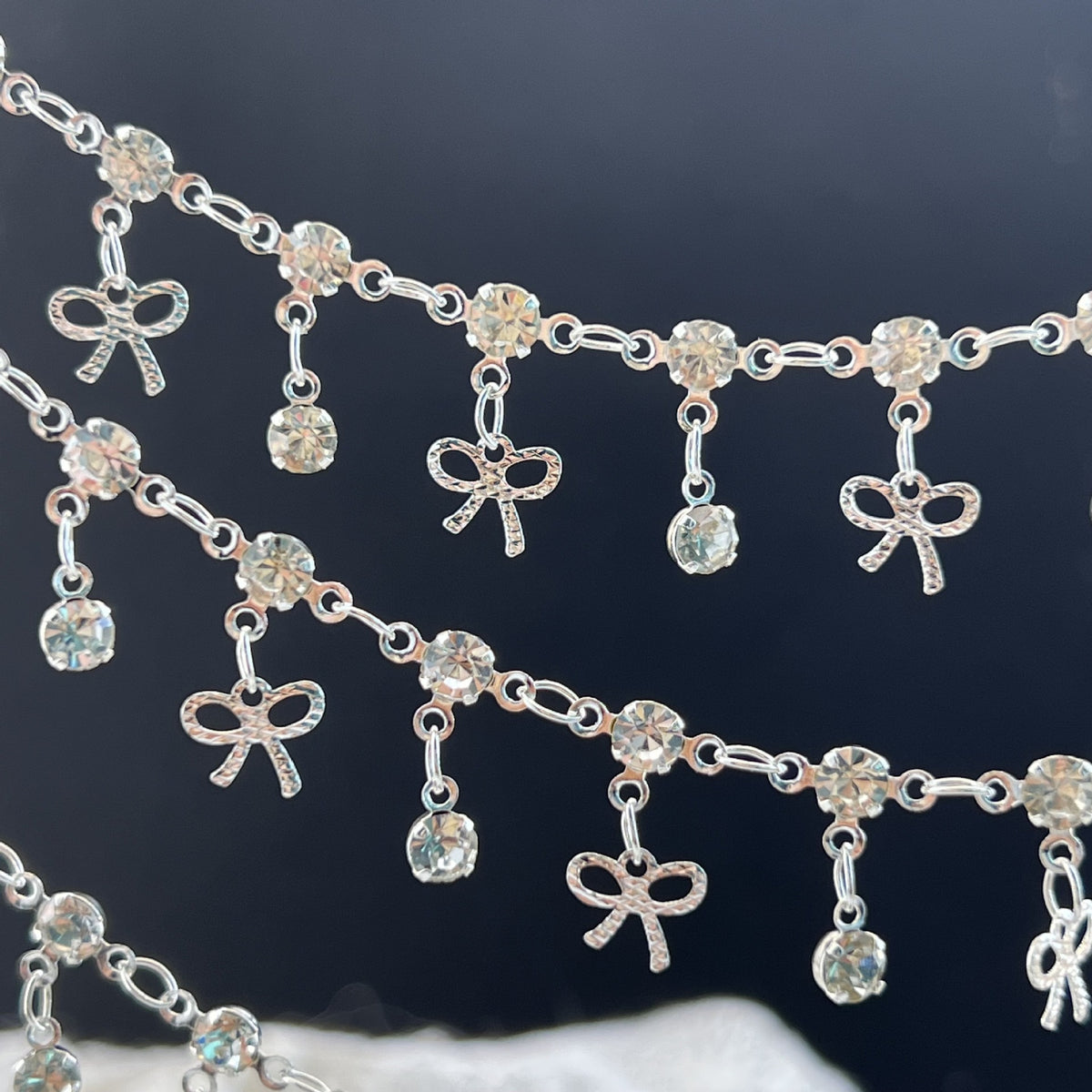Fairy Bow Rhinestone Copper Decorative Chain – 10 Meters