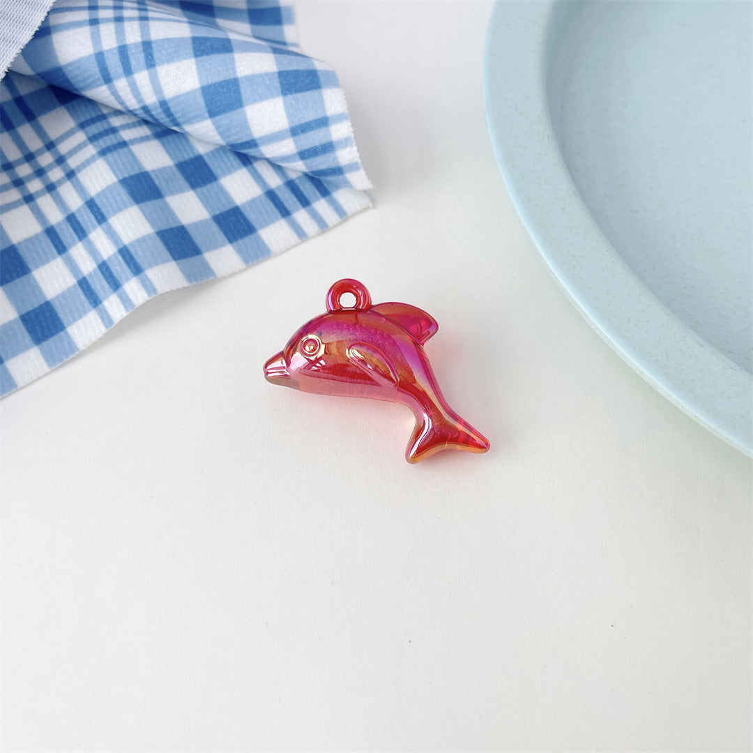 Transparent Bubble Acrylic Dolphin Charms